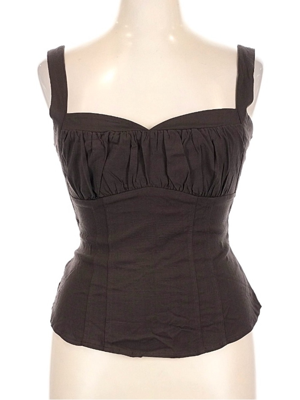 Free People Sasha Corset Top XL Hot Fudge Brown NWOT